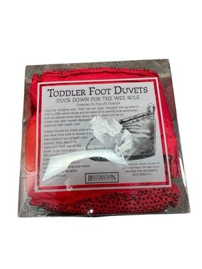 Restoration Hardware Toddler Kids Foot Duvets Slippers Duck Down Red 4-6 NEW